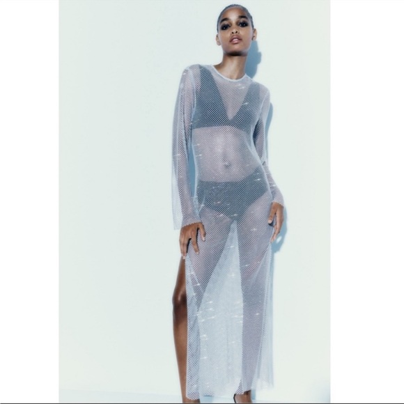 Zara Blue Rhinestone Dress - Picture 12 of 15